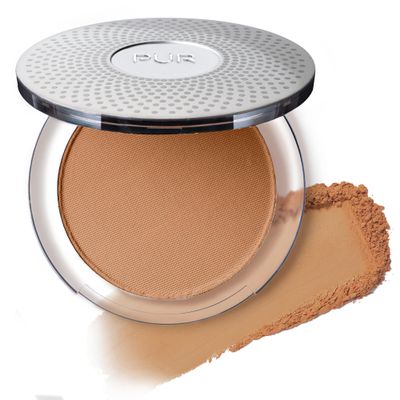 PUR Beauty 4-in-1 Pressed Mineral Makeup Powder Foundation with SPF 15 - Concealer &amp; Finishing Compact Pressed Powder for Face - Buildable Medium to Full Coverage Foundation Powder (Deep)