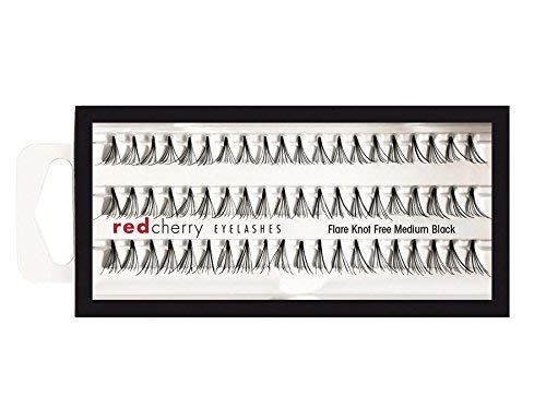 Red Cherry Knot Free Flare Medium Individual Lashes, Black (Pack of 6)