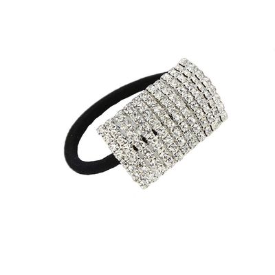 Xiwstar Hair Tie, Fashion Bling Crystal Rhinestone Hair Ties for Women Girls (Silver Tone, 1 Count)