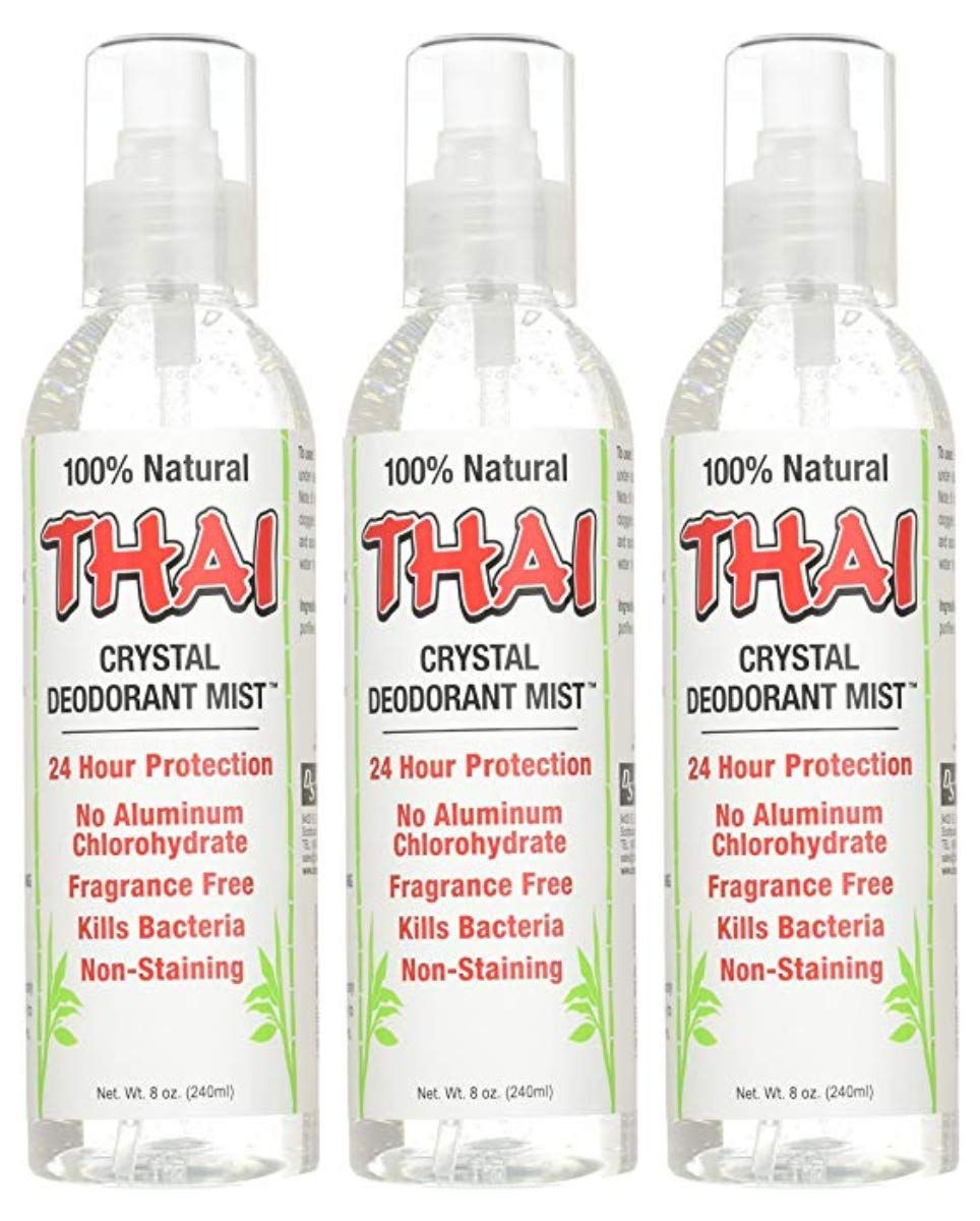 Thai Deodorant Stone Crystal Mist Natural Deodorant Spray 8 oz. Bundle (Pack Of 3)