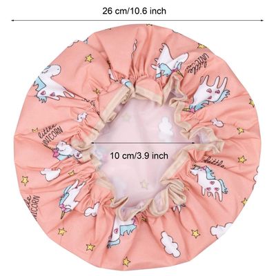 Unicorn Shower Caps for Long/Thick Hair, Cute Hair Cover for Women and Girl, Waterproof Bath Hat, Double Layer Bonnet
