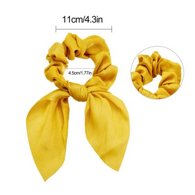 Yaomiao 12 Pieces Scrunchie Bows Bunny Ear Scrunchies Scrunchies for Hair Bow Silk Bowknot Scrunchies Bobbles Elastic Hair Ties Ropes for Women