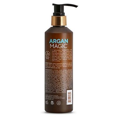 Argan Magic Defining Curl Cream - Enhances Waves &amp; Curls While Adding Definition | Conditions, Detangles, Reduces Frizz | Enriched with Biotin | Made in USA | Paraben Free (8.5 oz / 250 ml / 2 Pack)