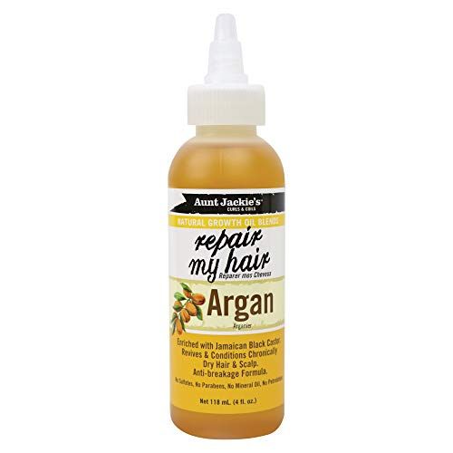 Aunt Jackie&#39;s Natural Growth Oil Blends Repair My Hair - Argan, Revives and Conditions Chronically Dry Hair and Scalp, Anti-Breakage Formula, 4 oz