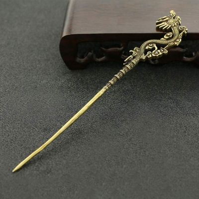Metal Hair Stick Retro Vintage Dragon Hair Pins Copper Decorative Party Costume Hair Accessories for Ladies Women