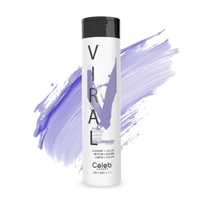 Celeb Luxury Viral Colorwash, Professional Semi-Permanent Hair Color Depositing Shampoo, Pastel Lavender, 8.25 Fl Oz (Pack of 1)