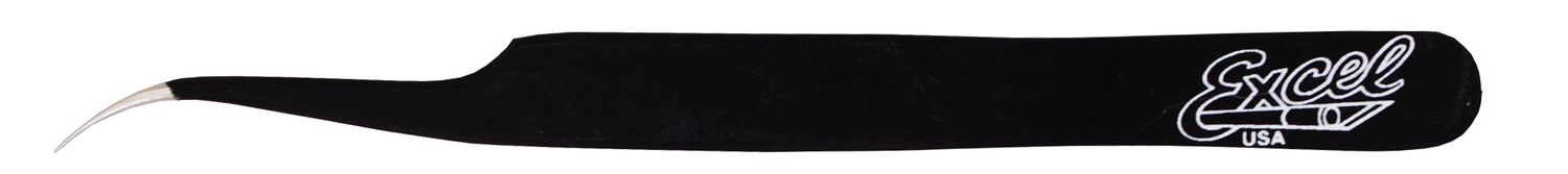 Excel Slant Point Tweezers, Black