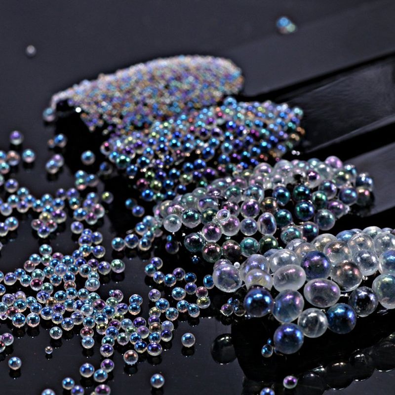 Minejin Nail Art AB Crystal Glass Caviar Beads Tiny 3D DIY Micro Gems Manicure Decoration Tips 4Boxs