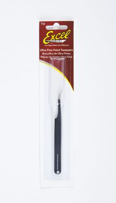 Excel Slant Point Tweezers, Black