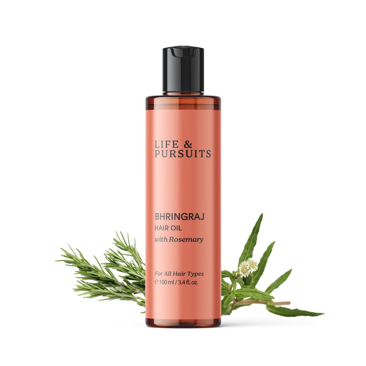 Life &amp; Pursuits Bhringraj Hair Growth Oil 3.4 Fl Oz, Natural Ayurveda Scalp Therapy For Men &amp; Women| Rosemary, Amla, Hibiscus, Tea Tree &amp; Coconut| Reduces Itchiness &amp; Dryness| Nourishes Damaged Hair