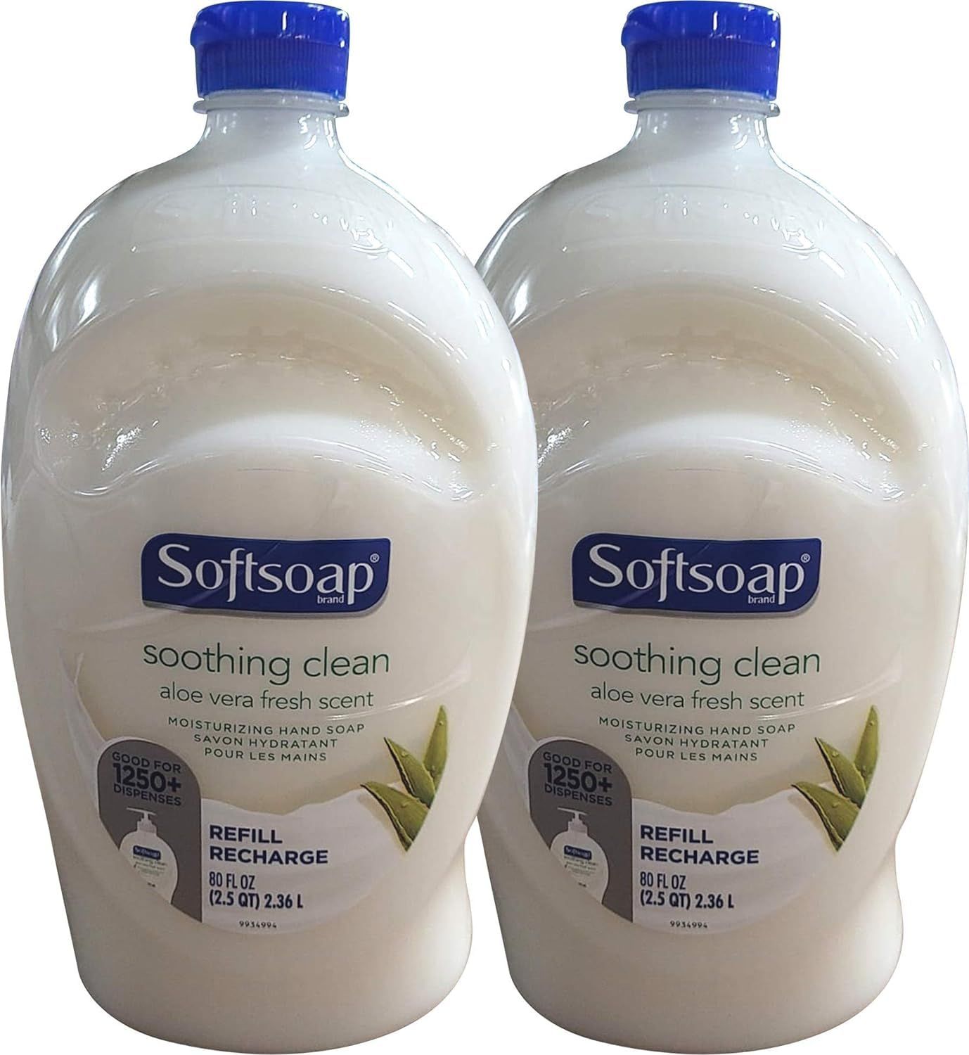 Softsoap Hand Soap Soothing Aloe Vera Moisturizing Hand Soap Refill Twin Pack (Total 160 Fl. Oz, 80 Fl. Oz x 2)