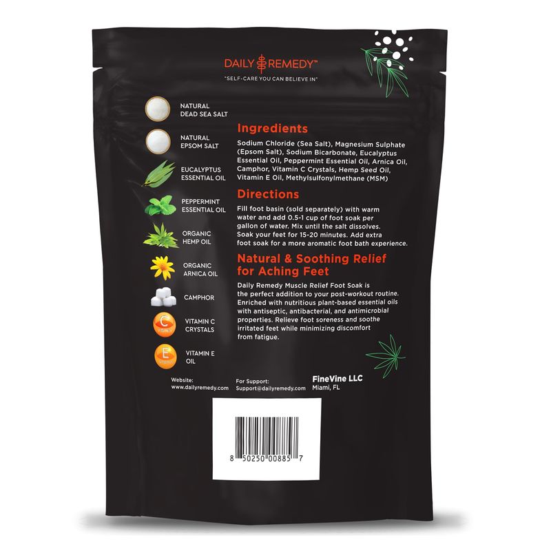 Muscle Relief Foot Soak with Epsom Salt, Made in USA, Soothe Foot Aches, Muscle Pain, Joint Soreness, Tired Feet, Softens Calluses and Helps Athletes Foot 1lbs