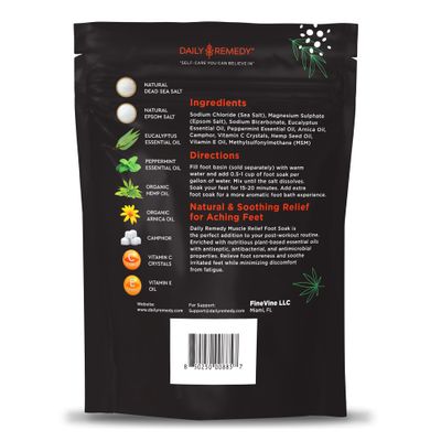 Muscle Relief Foot Soak with Epsom Salt, Made in USA, Soothe Foot Aches, Muscle Pain, Joint Soreness, Tired Feet, Softens Calluses and Helps Athletes Foot 1lbs