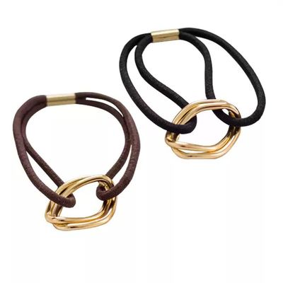 LOVEF 5Pcs Fashion Gold Plating Metal Cuff Band Ponytail Tie Hair Rope Hair Ring