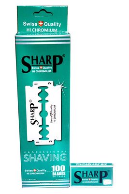 100 Sharp Hi Chromium Double Edge Razor Blades For Safety Razor - Mens Safety Razor Blades For Shaving For Men For A Smooth And Clean Shave (1 Year Supply)