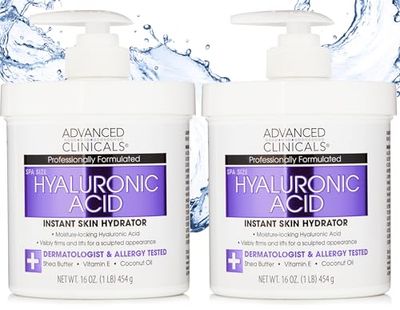 Advanced Clinicals Hyaluronic Acid Body Lotion &amp; Face Moisturizer W/Vitamin E | Hydrating Dry Skin Firming Lotion Minimizes Look Of Wrinkles, Stretch Marks, &amp; Crepey Skin | Skin Care Products, 2pc