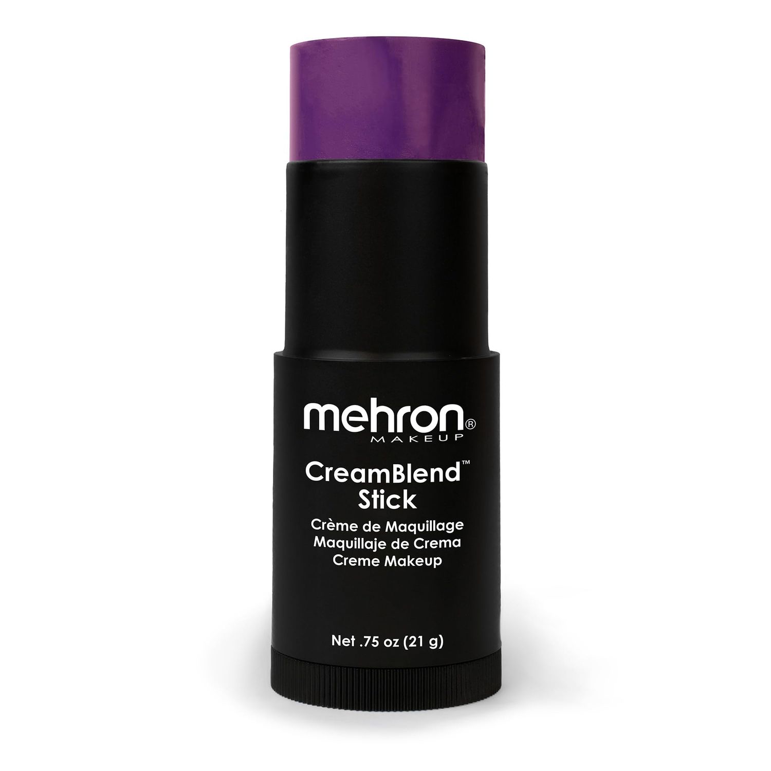 Mehron Makeup CreamBlend Stick | Face Paint, Body Paint, &amp; Foundation Cream Makeup | Body Paint Stick Perfect for Halloween Makeup .75 oz (PURPLE)