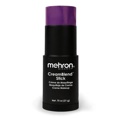 Mehron Makeup CreamBlend Stick | Face Paint, Body Paint, &amp; Foundation Cream Makeup | Body Paint Stick Perfect for Halloween Makeup .75 oz (PURPLE)
