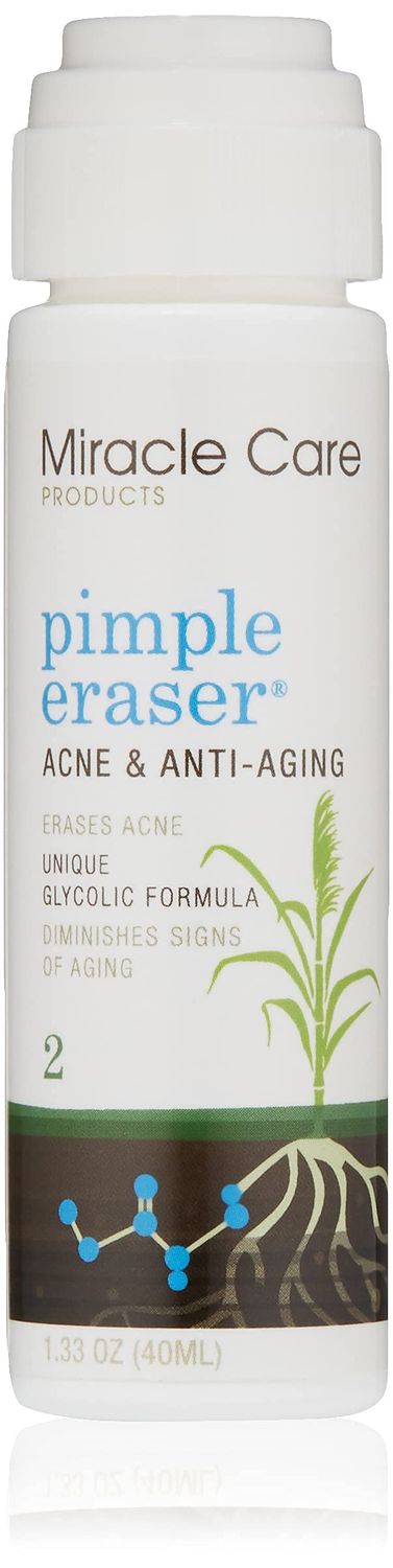 Pimple Eraser Acne Anti Aging Glycolic by Miracle Care - Best Glycolic Skincare, Free of Chemicals &amp; Drugs!