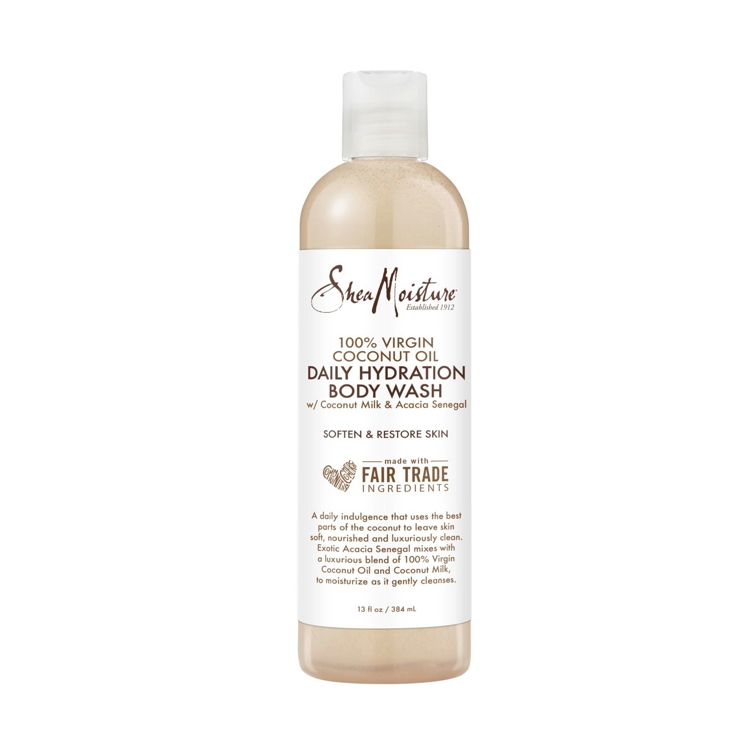 SheaMoisture Daily Hydration Body Wash 100% Virgin Coconut Oil Cleanser for All Skin Types Skin Care to Soften &amp; Restore Skin 13 oz