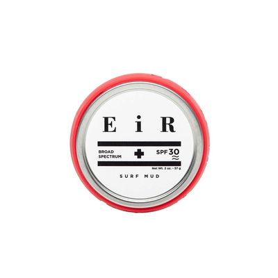EiR NYC Surf Mud SPF 30 | Natural Sunscreen for Face | Non-Nano Zinc Oxide | Non-Irritating Sun Screen | Water Resistant Surf Reef and Ocean Safe | 2oz.