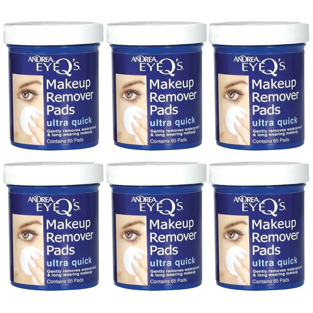 Andrea Eye Q&#39;s Ultra Quick Eye Makeup Remover Pads, 65-Count (Pack of 6)