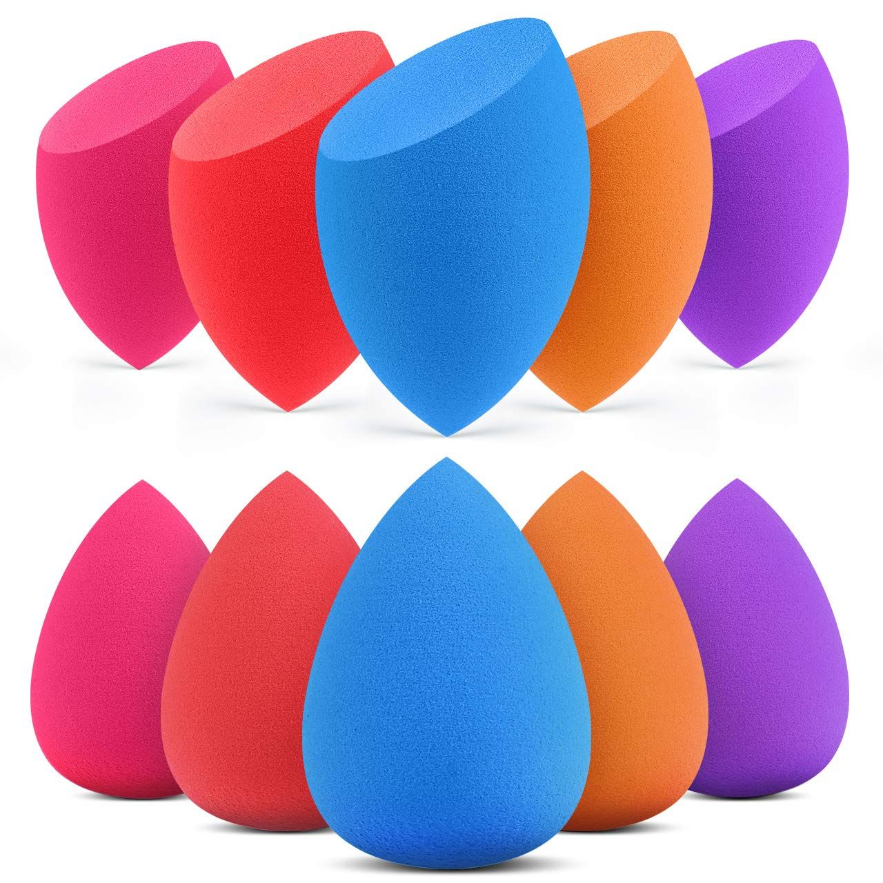 InnoGear Makeup Sponge, 10 Pcs Makeup Sponges Blender Set Beauty Cosmetic Foundation Blending Applicator Puff, Flawless for Liquid Cream Powder (Multi colored)