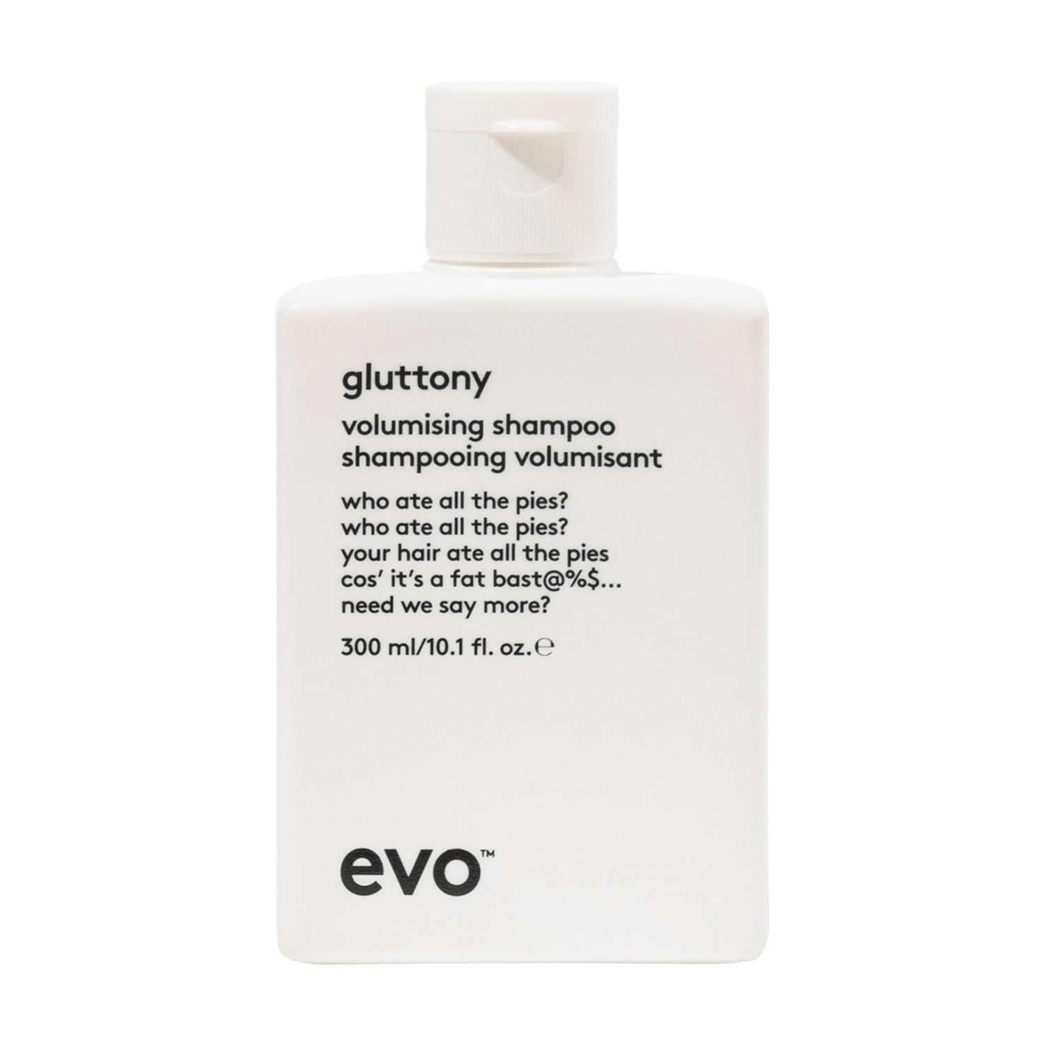 EVO Gluttony Volumising Shampoo - Volumizing Shampoo For All Types Of Hair - Adds Lift, Body Shine, Strength &amp; Elasticity - 300ml / 10.1fl.oz