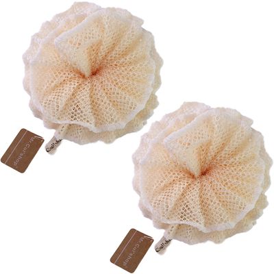Super Exfoliating Home Spa Weave Loofah Shower Sponge Pouf Mesh Brush - Bath Spa Puff Scrubber Ball - Face Body Poof - Rich Foams Bubble?4.7&quot; Each? Pack of 2