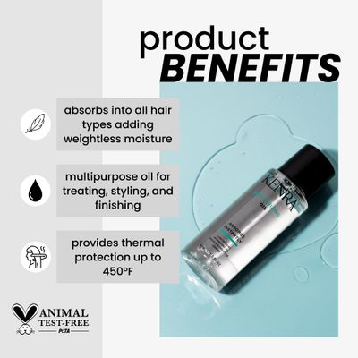 Kenra Moisturizing Oil | Lightweight Hydrating Oil | Absorbs Instantly | Multipurpose Oil For Treating, Styling, & Finishing | Provides Thermal Protection | All Hair Types | 2.7 fl. Oz