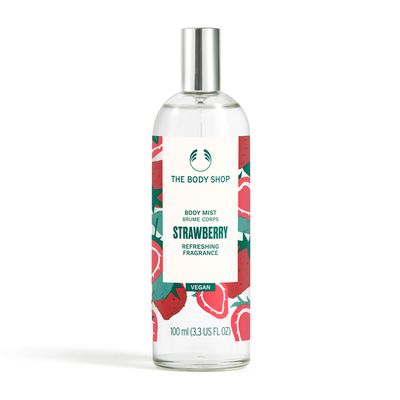 The Body Shop Strawberry Body Mist - Refreshes and Cools with a Sweet Fruity Scent - Vegan - 3.3 oz