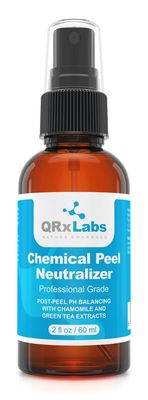 QRxLabs Chemical Peel Neutralizer - Skin pH Balancer for Salicylic, Lactic, &amp; Glycolic Acid Peel - Post Peel Spray - 2 Fl Oz - Chemical Peel Neutralizer for Face - Skin Neutralizer After Chemical Peel