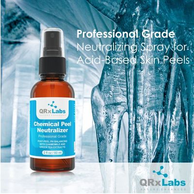 QRxLabs Chemical Peel Neutralizer - Skin pH Balancer for Salicylic, Lactic, & Glycolic Acid Peel - Post Peel Spray - 2 Fl Oz - Chemical Peel Neutralizer for Face - Skin Neutralizer After Chemical Peel