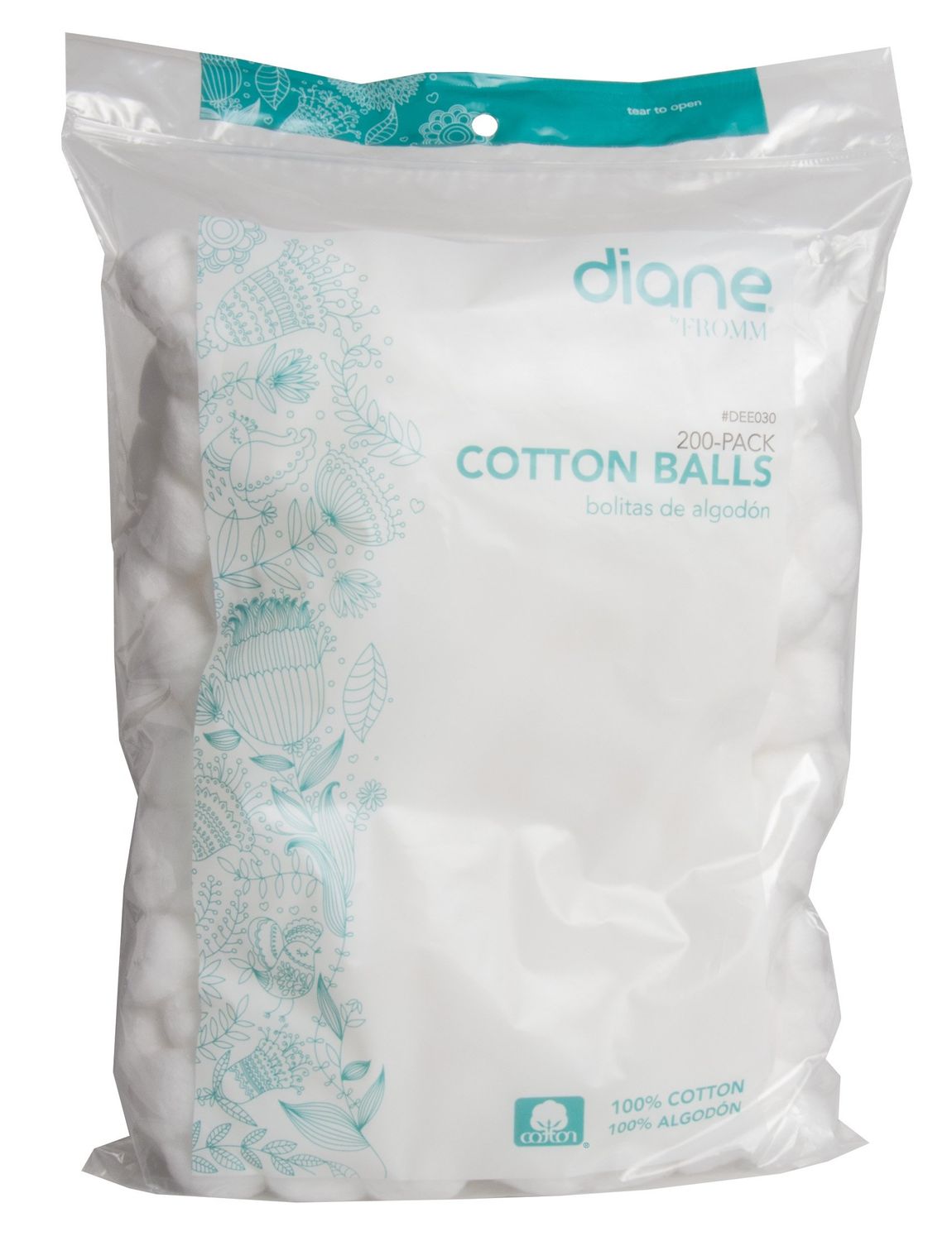 Diane 100% Pure Cotton Balls, 200 Count - Soft, Super Absorbent, Multipurpose Cotton Balls for Makeup Removal, Nail Polish, Applying Lotion or Powder, First-Aid for Everyday Household Use
