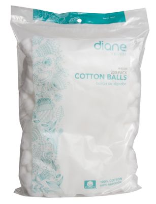 Diane 100% Pure Cotton Balls, 200 Count - Soft, Super Absorbent, Multipurpose Cotton Balls for Makeup Removal, Nail Polish, Applying Lotion or Powder, First-Aid for Everyday Household Use