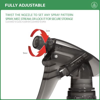 Bar5F Plastic Spray Bottle, 12 oz | Leak Proof, Empty, Trigger Handle, Adjustable Fine to Stream, Refillable, Hair Salons &amp; Spas, Household Cleaners, Cooking | Smoke Grey (1)
