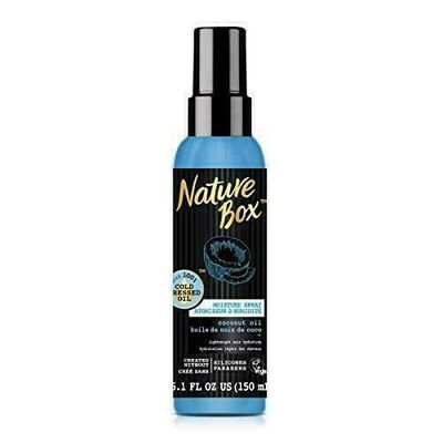 Nature Box Hair Moisture Spray - for Lightweight Hydration, with 100% Cold Pressed Coconut Oil, 5.1 Ounce