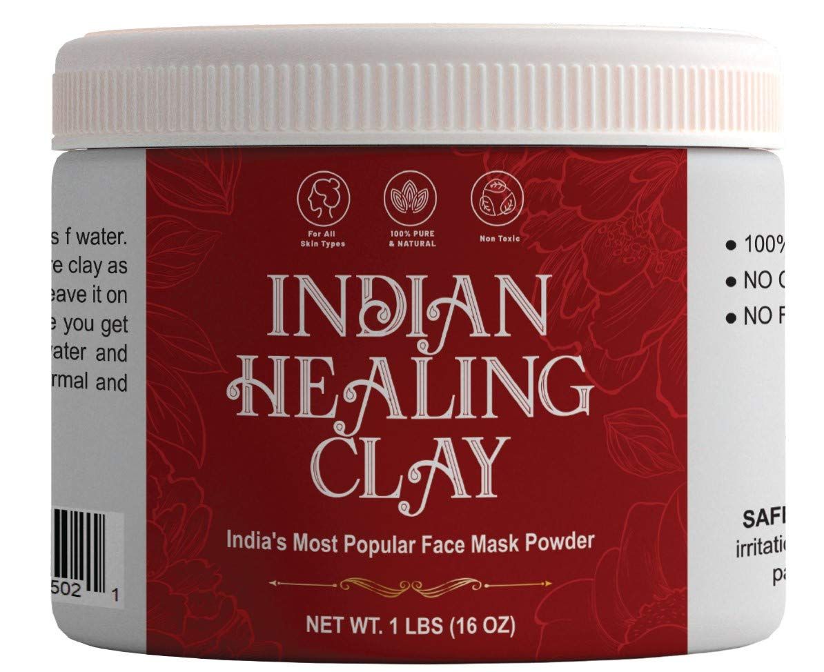 Aiva Indian Healing Clay | Deep Pore Cleansing Facial &amp; Body Mask | Healthcare 100% Natural Calcium Bentonite Clay - 1lb