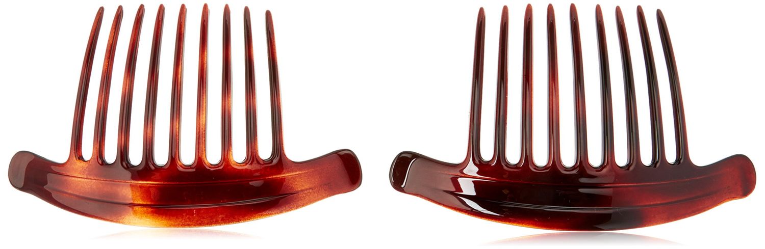 Caravan French Interlocking Comb Tortoise Shell Pair.65 Ounce