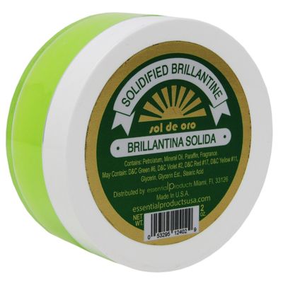 SOL DE ORO Brilliantine Solid Hair Dressing (Green) 2 oz Brillantina Solida Verde
