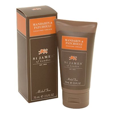St James of London Mandarin &amp; Patchouli Shave Cream Tube, 2.5 Fl Oz