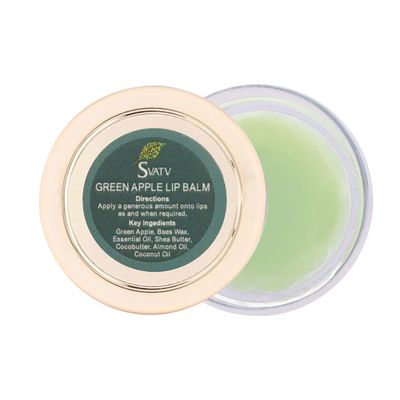 SVATV Green Apple Lip Balm. With Natural Ingredients - Shea Butter Beeswax &amp; Coconut Oil To Nourished Repair Dry Or Chapped Lips, Best Moisturizing Lip Balm Salve For Men &amp; Women 15ml / 0.5 Oz