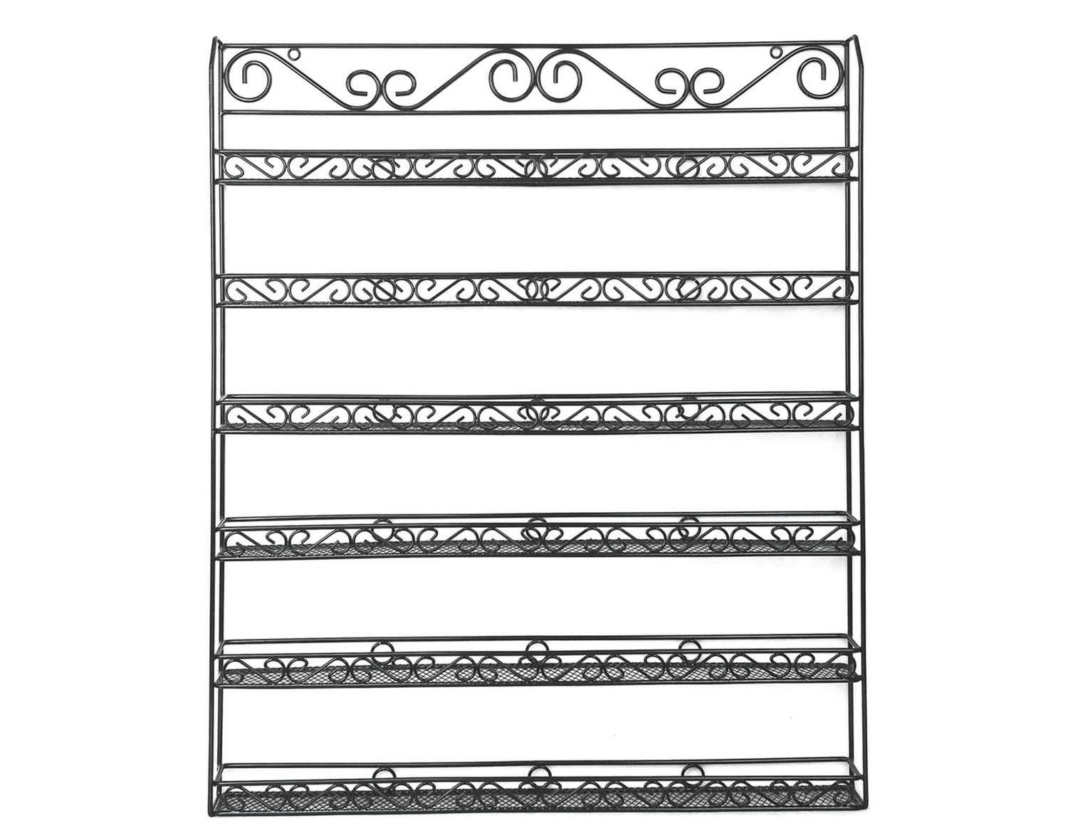 PANA 6 Tier Large Wall Mounted Metal Nail Polish Organizer Rack for Home, Spa, Business Salons - Fits up to 100 Nail Polish Bottles (Black, 1pc)