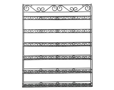 PANA 6 Tier Large Wall Mounted Metal Nail Polish Organizer Rack for Home, Spa, Business Salons - Fits up to 100 Nail Polish Bottles (Black, 1pc)