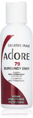 Adore Semi Permanent Hair Color - Vegan and Cruelty-Free Red Hair Dye - 4 Fl Oz - 079 Burgundy Envy (Pack of 2)