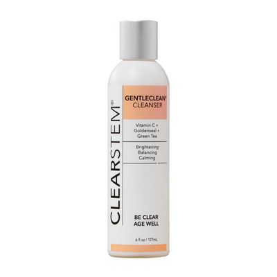 CLEARSTEM - GENTLECLEAN Vitamin C Infused Calming Wash - Facial Cleanser, Makeup Remover - Goldenseal + Green Tea - Facial Skin Care Products - Vegan, Gluten Free, Cruelty Free - 6 fl oz / 207ml