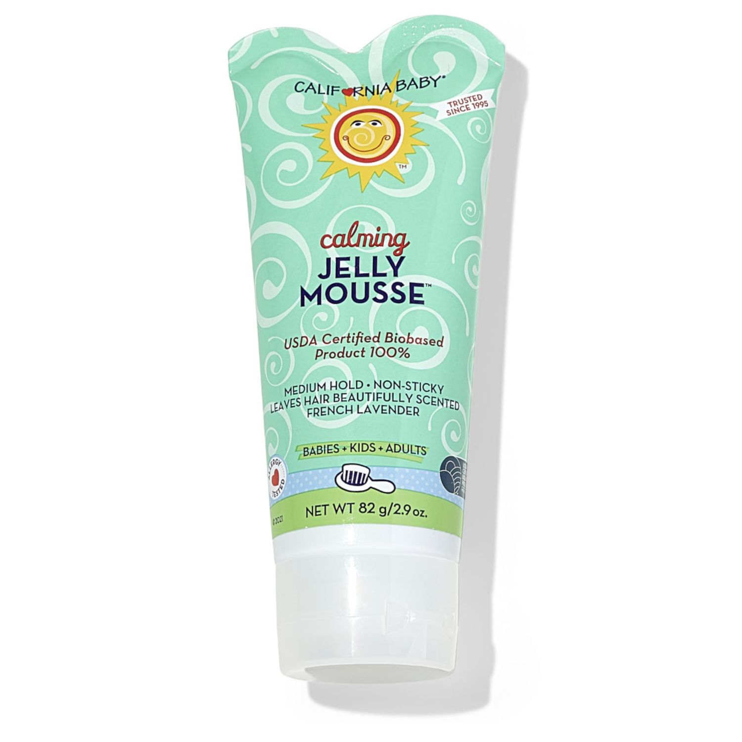 California Baby Calming Jelly Mousse Hair Gel | 100% Plant-Based (USDA Certified) | Kids Hair Gel | Medium-Hold | Lavender Scent | Allergy Friendly | Non-Sticky Baby Hair Gel | 82 g / 2.9 oz.