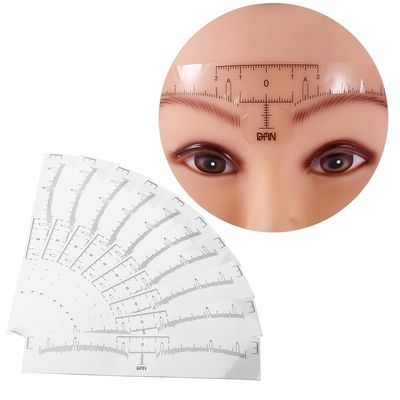 Eyebrow Ruler, 10 Pcs Disposable Permanent Eyebrow Measure Ruler Sticker Shaper Stencil Makeup Tool