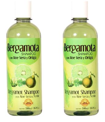 Lenico Bergamot Shampoo 500ml, Shampoo de Bergamota 500ml. Hair Regrowth Shampoo (Two Bottles)