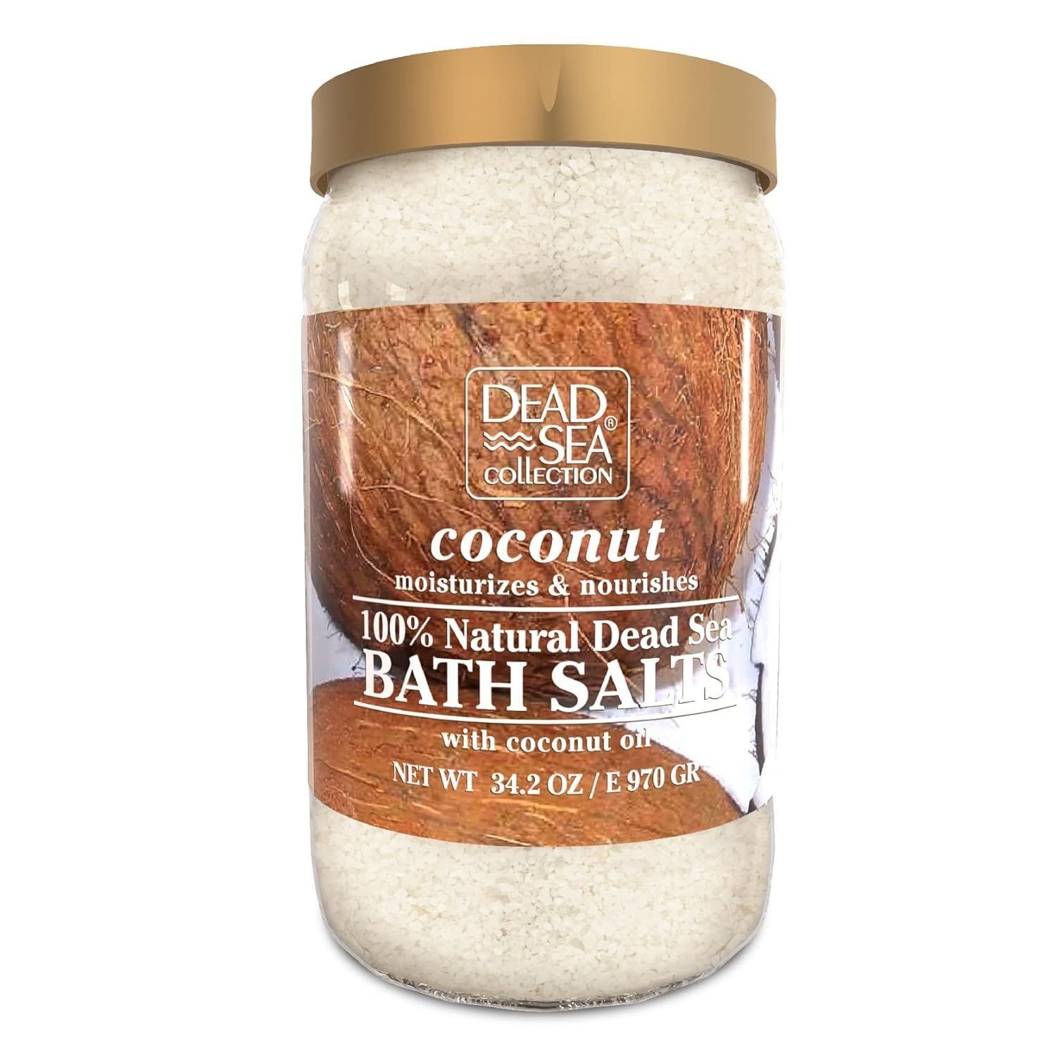 Dead Sea Collection Bath Salts with Coconut - Pure Dead Sea Salt and Coconut Oil - Nourishing Soothing and Relaxing Skin and Muscle - 34.2 Oz